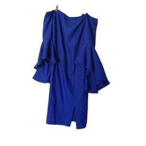 Venus Blue Off Shoulder Pin Wheel‎ Sleeve Detail Bodycon Dress size 10